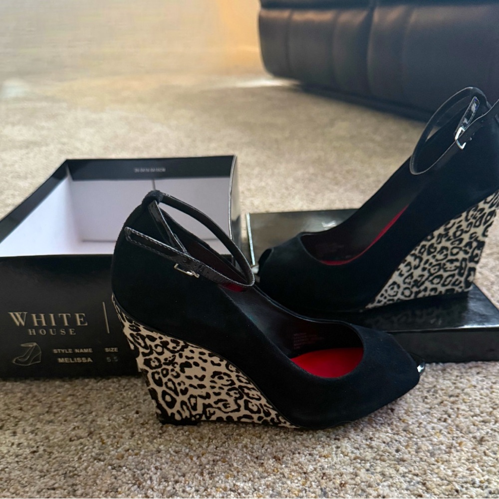White House Black Market “Melissa” Peep Toe Wedge - Size 5 1/2 (5.5)